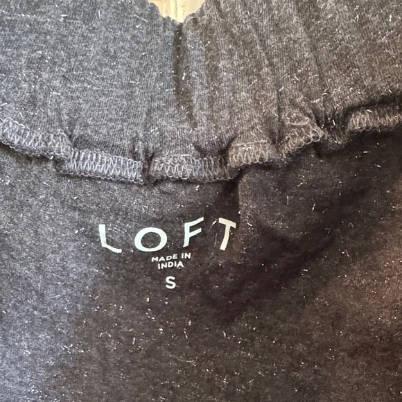 Loft Navy Long Sleeve off the Shoulder Top with Shimmer Detail - Picture 4 of 6